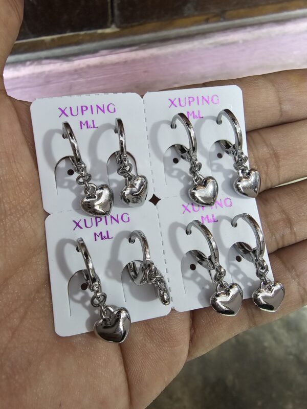 arete garibaldi corazón plateado xuping m&L