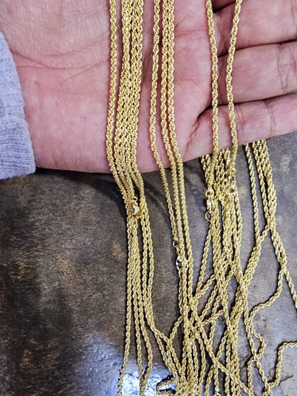 cadena cuerda entorchado 48cm rodio dorado