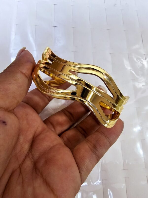 pulsera brazalete doble enchape acero 316* dorado