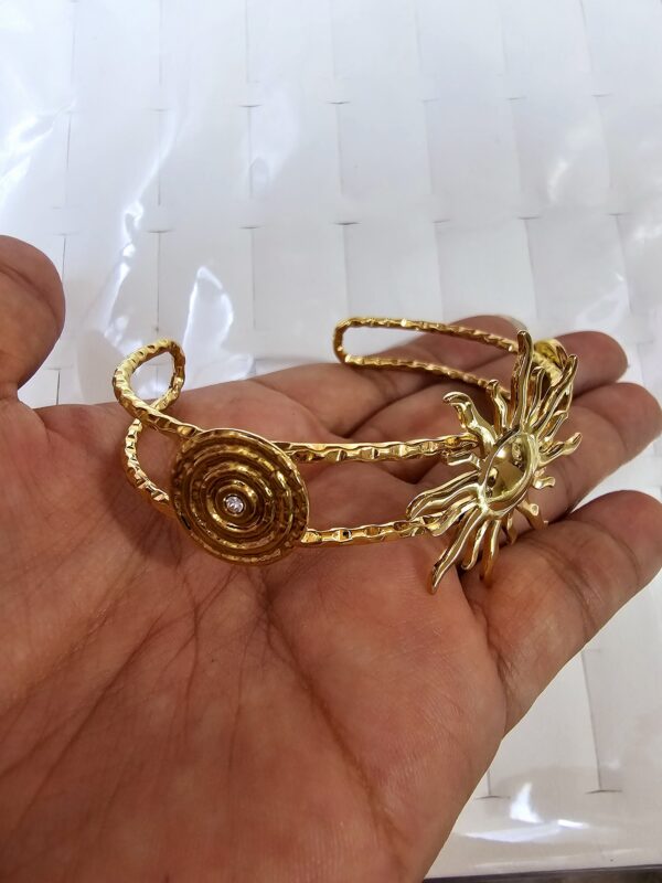 pulsera brazalete sol doble enchape acero 316* dorado