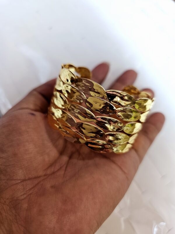 pulsera brazalete doble enchape acero 316* dorado