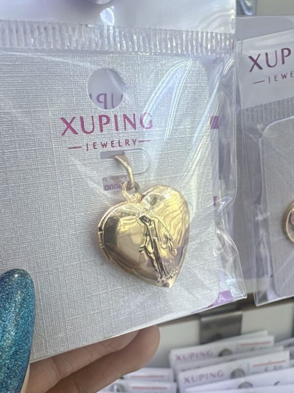 dije virgen relicario corazon xuping jewerly rose