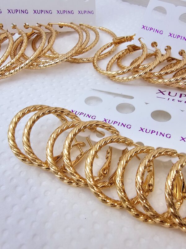 arete entorchado de 2cm ,2.5cm, 3.5cm rose xuping jewerly rose