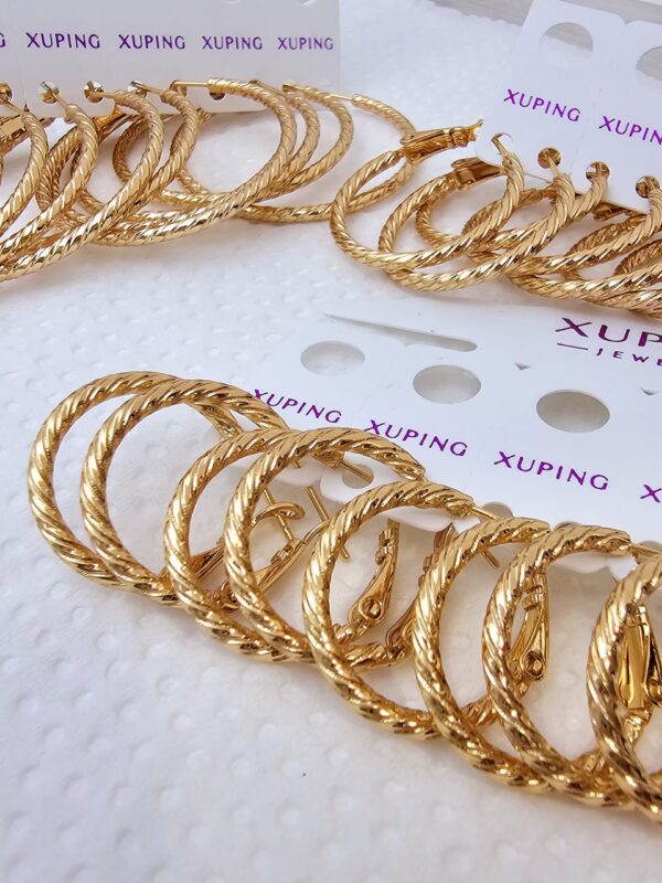 arete entorchado de 2cm ,2.5cm, 3.5cm rose xuping jewerly rose