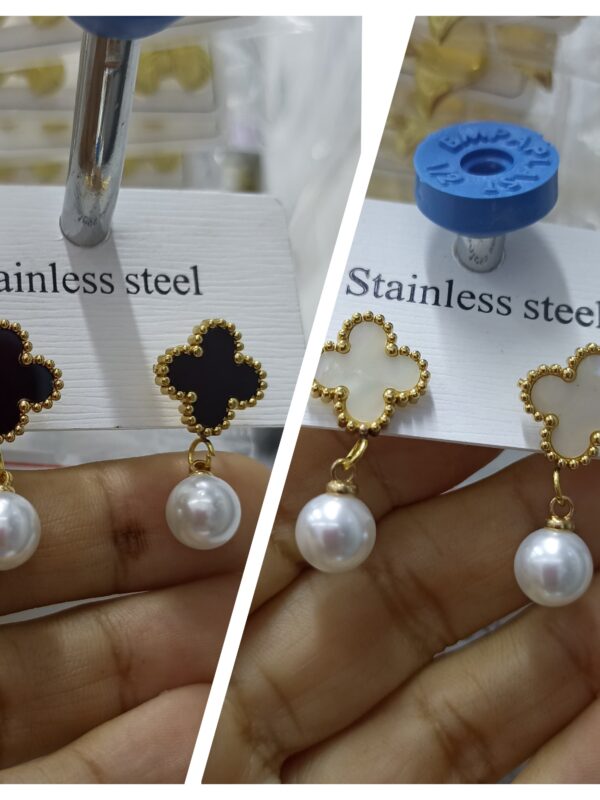 aretes tipo van cleef acero dorado