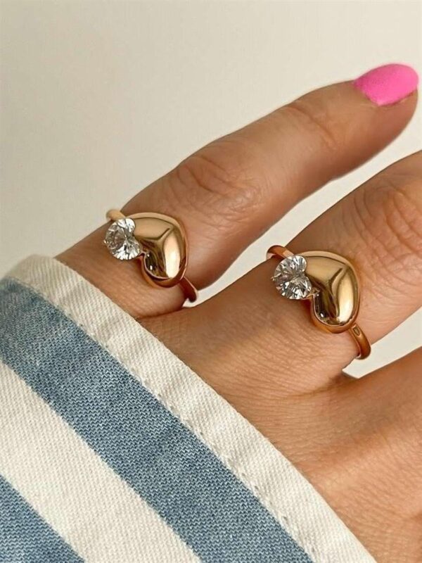 anillos tallas (6,7,8,9,10) corazon xuping jewerly rose