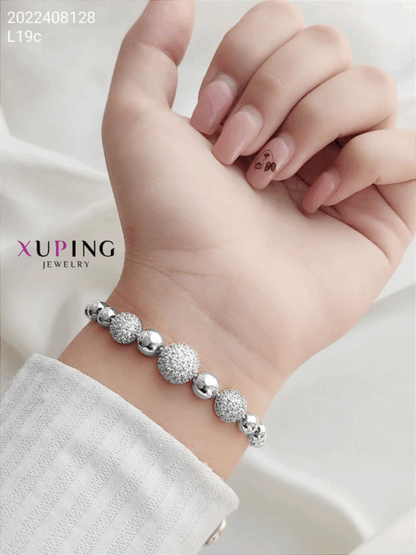 Pulseta con micro circones xuping jewerly plateado
