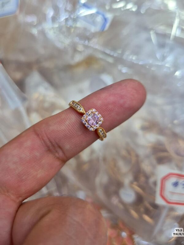 anillo cuadrado, tallas 6,8,9 xuping jewerly rose