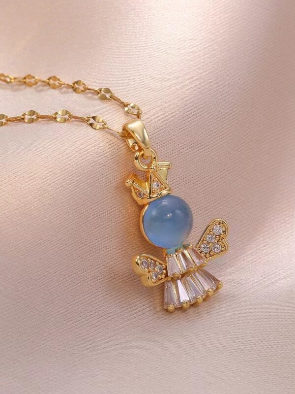 collar sentimiento angel acero  dorado