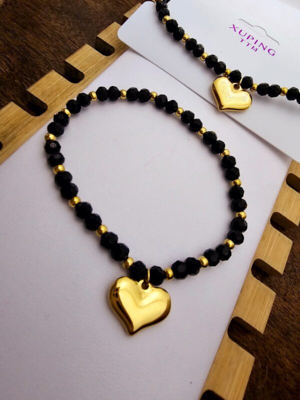 Pulsera corazon xuping TTM acero inoxidable dorado
