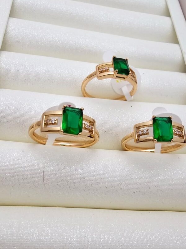 Tallas 6,7,8,9 Anillo circon verde xuping jewerly rose