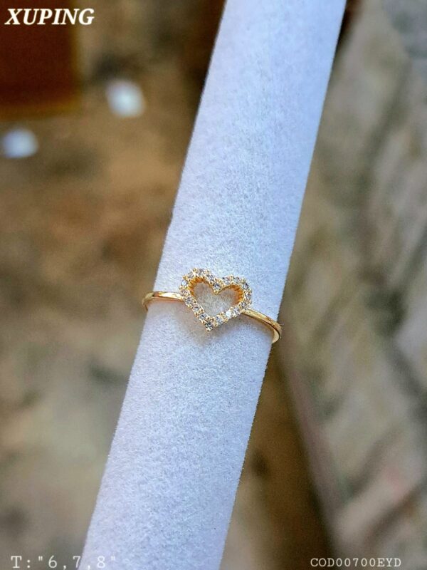anillos tallas (6,7,8,) corazon, xuping jewerly rose