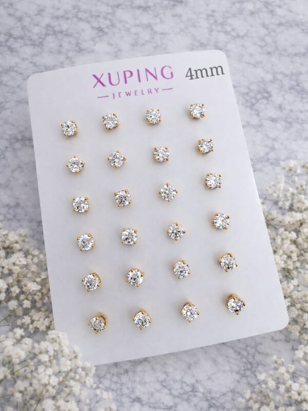 arete 4,5,7mm punto de luz xuping jewerly rose