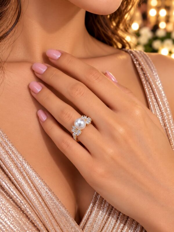 anillo perla T8 xuping jewerly rose