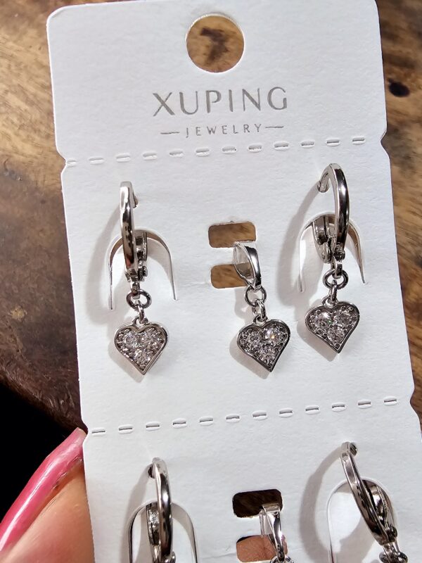 set corazon xuping jewerly plateado