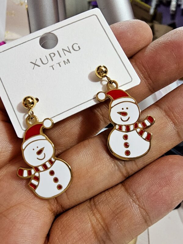 arete hombre de nieve dorado navidad