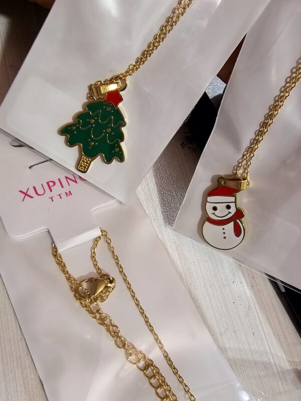collares navidad árbol, hombre de nieve xuping dorado