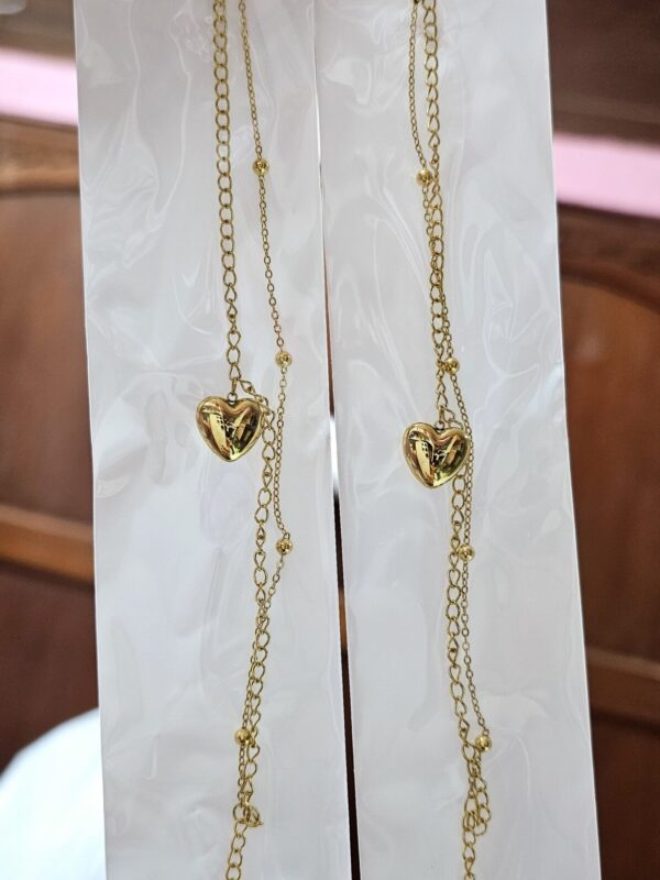 pulsera doble caída corazon xuping TTM dorado