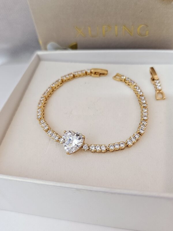 pulsera corazon circones xuping jewerly rose