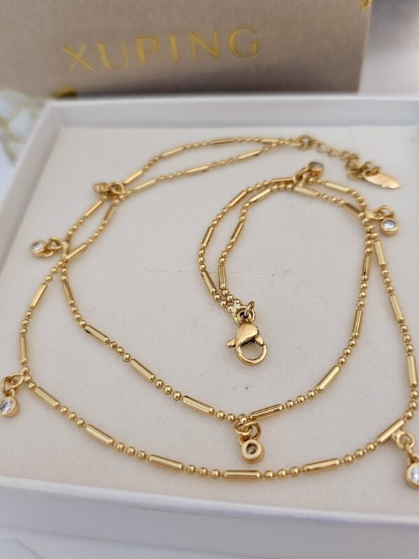 tobillera dobel caída 25+3cm xuping jewerly rose