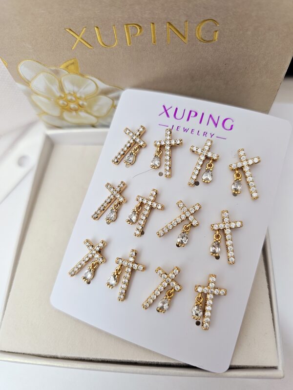 arete cruz xuping jewerly rose