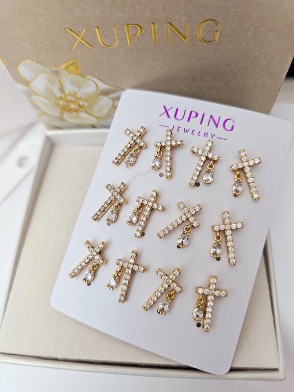 arete cruz xuping jewerly rose