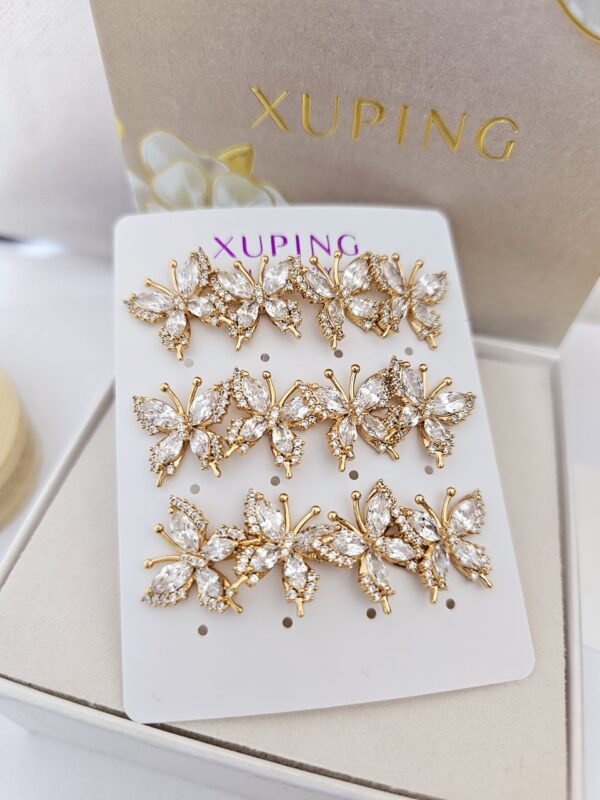 arete mariposa con circon xuping jewerly rose