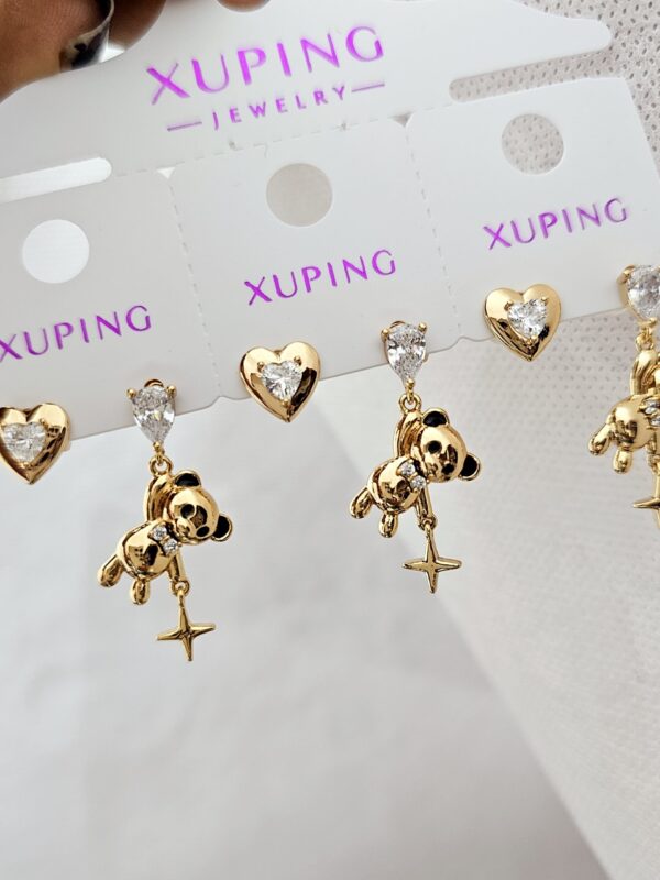 arete corazon oso xuping jewerly rose