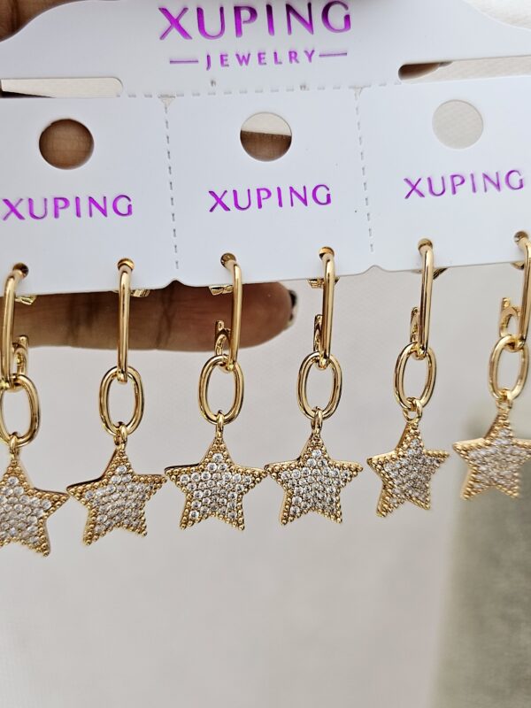 arete largo estrella xuping jewerly rose