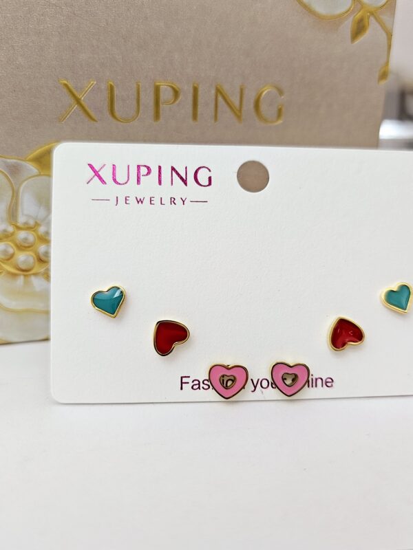 juego aretes corazon xuping TTM dorado