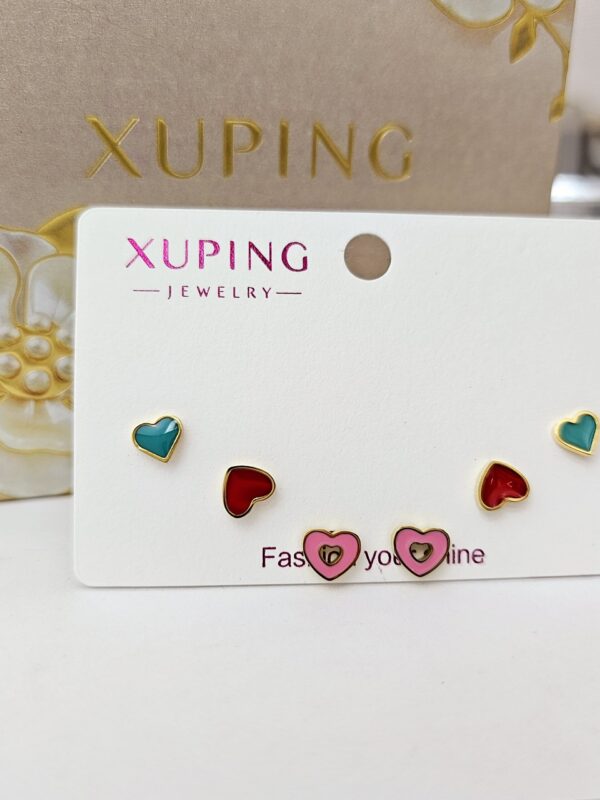 juego aretes corazon xuping TTM dorado