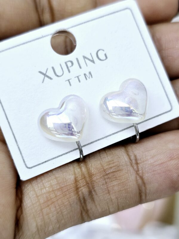 arete a presión corazon tornasol xuping TTM plateado