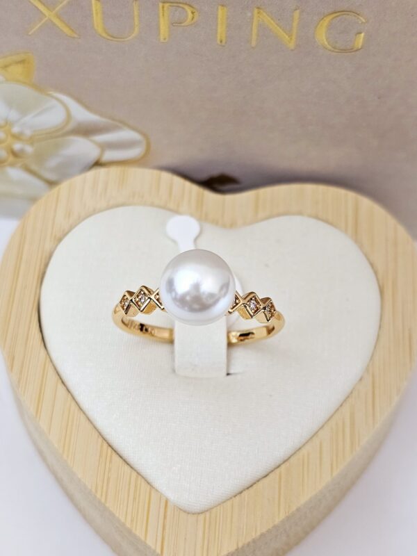 anillo talla 7,8,9,10 perla rombos xuping jewerly rose