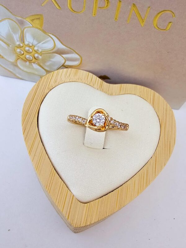 anillo talla 6,7,8,10 tipo corazon entorchado xuping jewerly rose