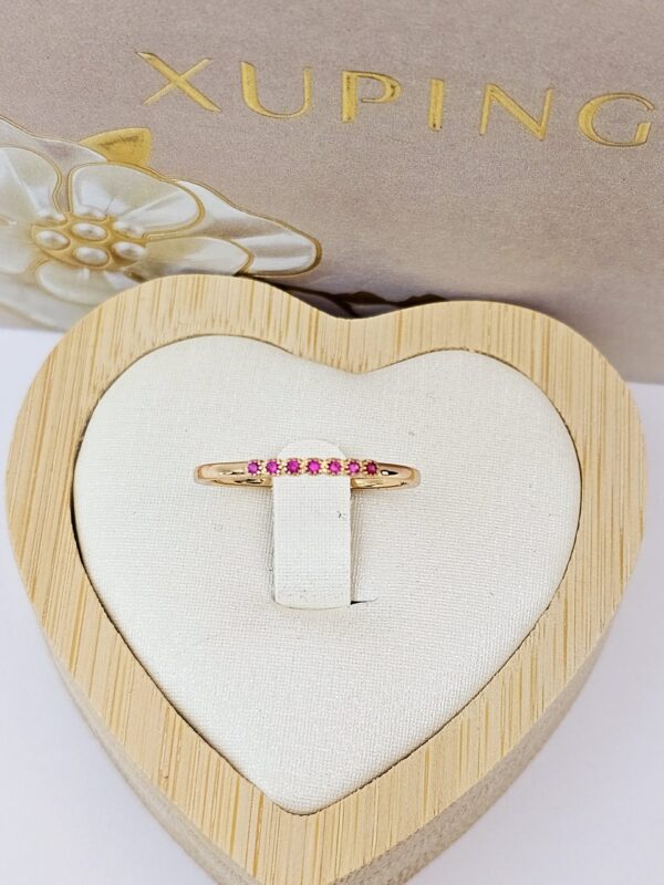 anillo talla 8 fucsia circon xuping jewerly rose