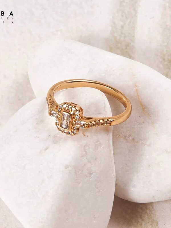 anillos tallas 7,8 rectangular circon xuping jewerly rose