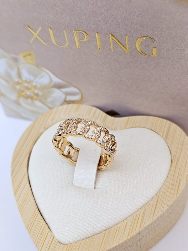 anillo tallas 6,10 eslabon circones xuping jewerly rose