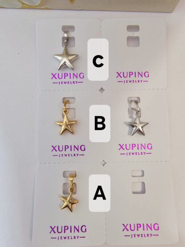 dijes estrella lisas xuping jewerly rose y plateado