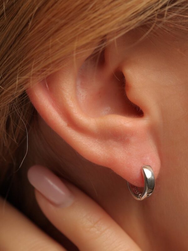 arete liso básicos xuping jewerly plateado 1.3cm ,#124