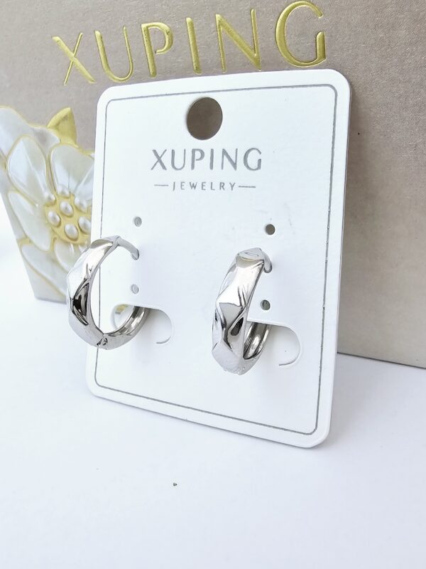 arete xuping jewerly plateado 1.5cm , #125