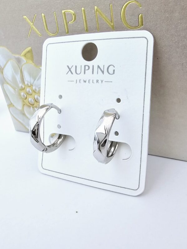 arete xuping jewerly plateado 1.5cm , #125