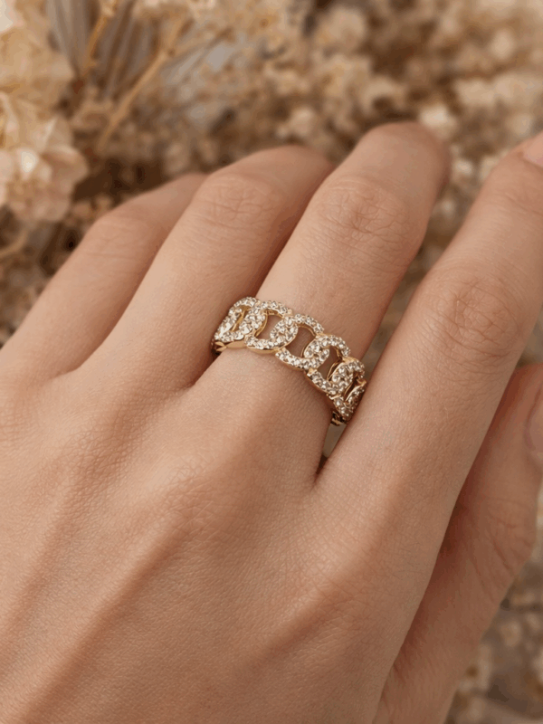 anillo tallas 6,10 eslabon circones xuping jewerly rose