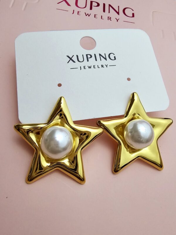Arete estrella perla xuping jewerly dorado