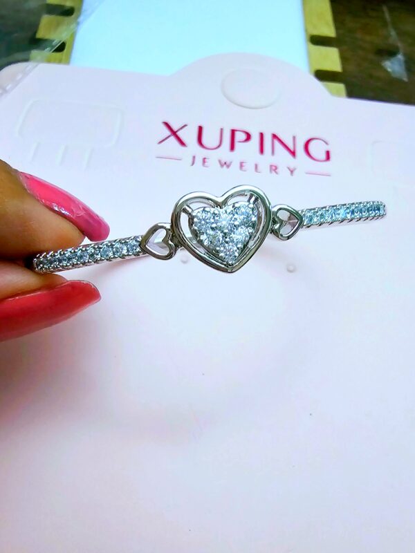 Puñera corazon circon xuping jewerly plateado