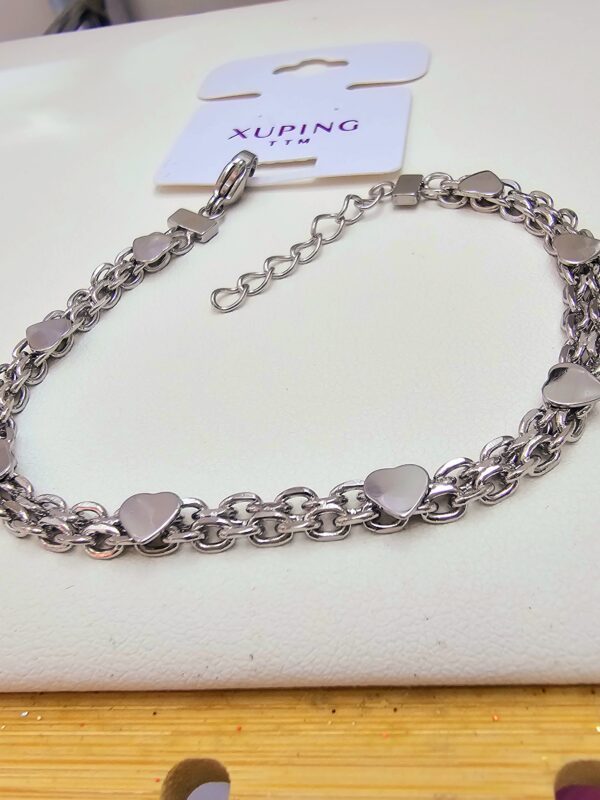 Pulsera corazon xuping TTM plateado acero inoxidable
