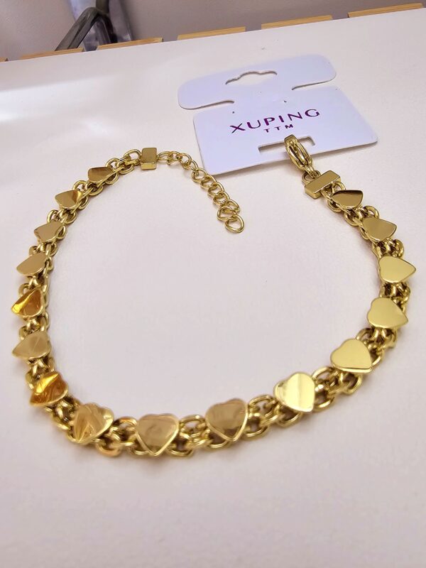 Pulsera corazones xuping TTM dorado acero inoxidable