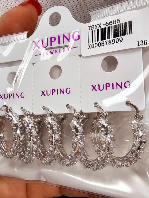 arete plateado con circones xuping jewerly plateado