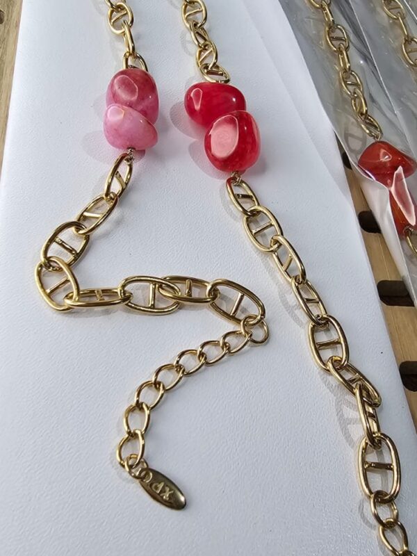 Pulsera con pedrería marmoleada xuping TTM acero inoxidable dorado