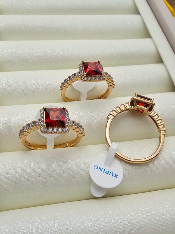 Tallas 7,8,9 Anillo rojo xuping jewerly rose
