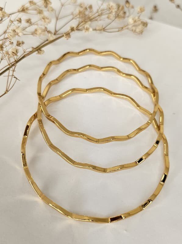 🔥 Pack de 3 Pulsera doble enchape dorado